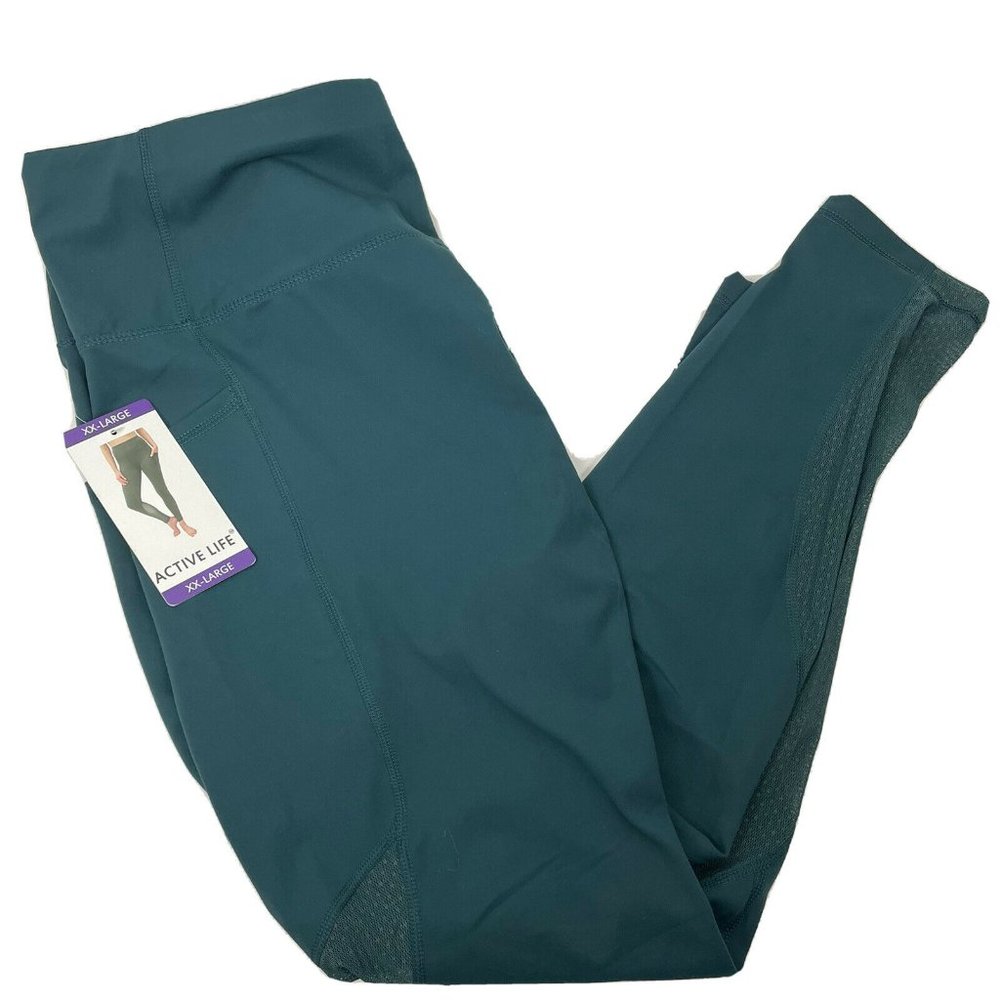Active Life Womens XXL Green Athletic Leggings